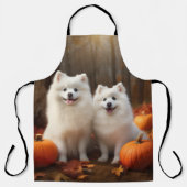 American Eskimo Welpe Autumn Delight Pumpkin Schürze (Vorderseite)