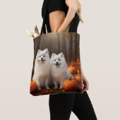American Eskimo Welpe Autumn Delight Pumpkin Tasche (Von Nahem)