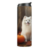 American Eskimo Welpe Autumn Delight Pumpkin Thermosbecher (Nach links gedreht)
