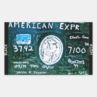 AMERICAN EXPR BLACK KUSH RECHTECKIGER AUFKLEBER