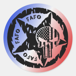 American FAFO Punisher Skull & Star Runder Aufkleber