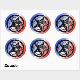 American FAFO Punisher Skull & Star Runder Aufkleber