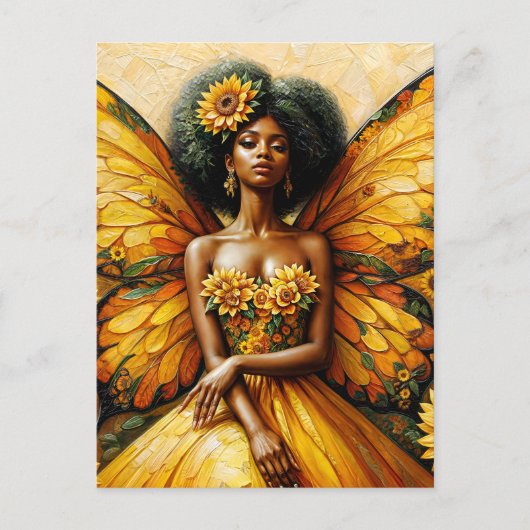 American Fairy Art der Sonnenblume Postkarte (Vorderseite)