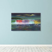 American Falls beleuchtet in der Nacht während Win Leinwanddruck (Insitu (Holzboden))