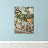 American Falls, Idaho - Große Letter Scenes Leinwanddruck (Insitu (Holzboden))