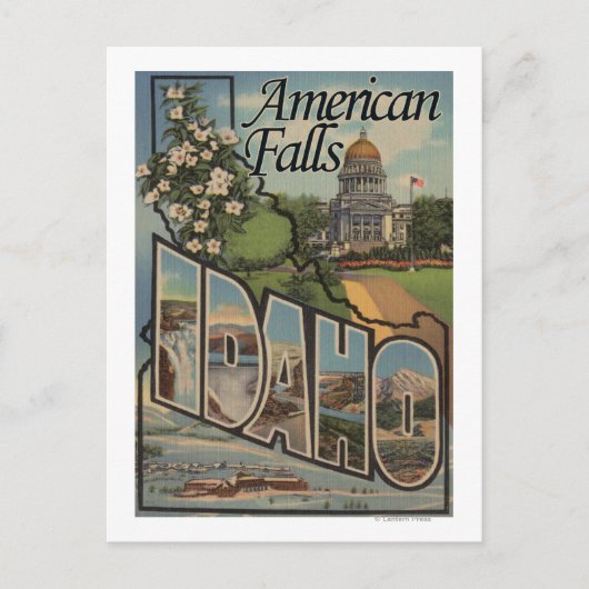 American Falls, Idaho - Große Letter Scenes Postkarte (Vorderseite)