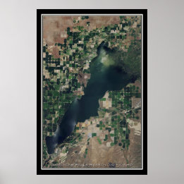 American Falls Lake Idaho Satellite Poster Karte