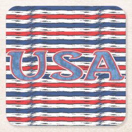 American Family Patriotic Sommerferien Rechteckiger Pappuntersetzer