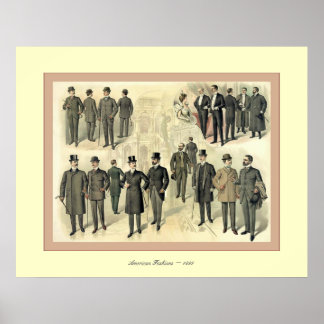 American Fashions ~ 1899 ~ Vintage Werbung Poster