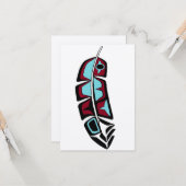 American Feather Grußkarte Karte (Vorderseite/Rückseite Beispiel)