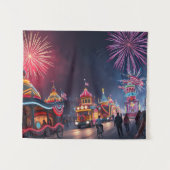 American Festival 4. Juli Feier Feuerwerk Wandteppich (Vorderseite (Horizontal))