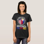 American Filipino Flag Heart Phillipines Patriot T-Shirt (Vorne ganz)