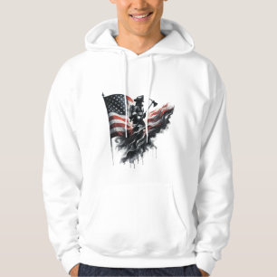 American firefighter.Flag of the United Staaten. Hoodie