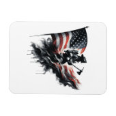 American firefighter.Flag of the United Staaten. Magnet (Horizontal)