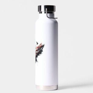 American firefighter.Flag of the United Staaten. Trinkflasche