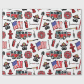 American Firefighting Pattern Geschenkpapier (Flach)