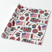 American Firefighting Pattern Geschenkpapier (Ungerollt)
