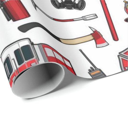 American Firefighting Pattern Geschenkpapier (Rolleneckpunkt)