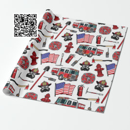 American Firefighting Pattern Geschenkpapier
