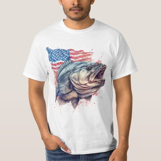 American Fisherman Patriotic T - Shirt (Vorderseite)