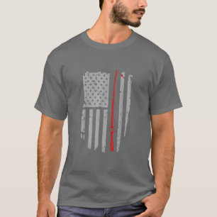 American Fishing Rod Flag Fisherman Us 27 T-Shirt