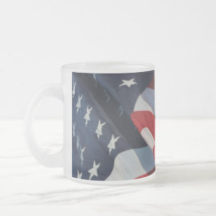 American Flag 10 oz Mattiert Glass Tasse