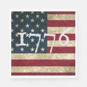 American Flag 1776 Amerikanische Unabhängigkeitsta Serviette (Vorderseite)
