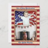American Flag 2 Family Foto 4. JULY Celebrate Einladung (Vorderseite)