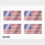 American Flag 2 - USA - Metallic Rechteckiger Aufkleber (Blatt)