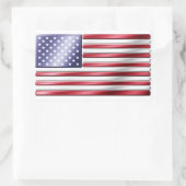 American Flag 2 - USA - Metallic Rechteckiger Aufkleber (Tasche)