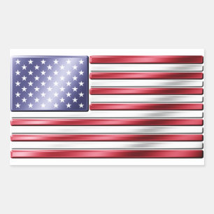 American Flag 2 - USA - Metallic Rechteckiger Aufkleber