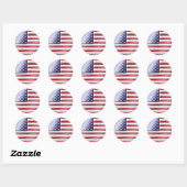American Flag 2 - USA - Metallic Runder Aufkleber (Blatt)