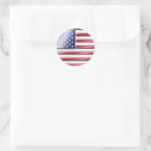 American Flag 2 - USA - Metallic Runder Aufkleber (Tasche)