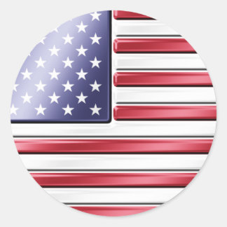 American Flag 2 - USA - Metallic Runder Aufkleber