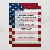 American Flag 4. Juli Party Einladung (Vorne/Hinten)