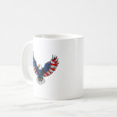 American Flag 4. july Eagle Patriotic USA Kaffeetasse (Vorderseite Links)