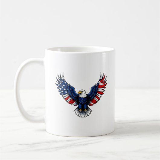 American Flag 4. july Eagle Patriotic USA Kaffeetasse (Links)