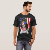American Flag 4th Of July English Springer Spaniel T-Shirt (Vorne ganz)