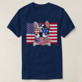American Flag 4th of July French Bulldog Dad Mom D T-Shirt (Design vorne)