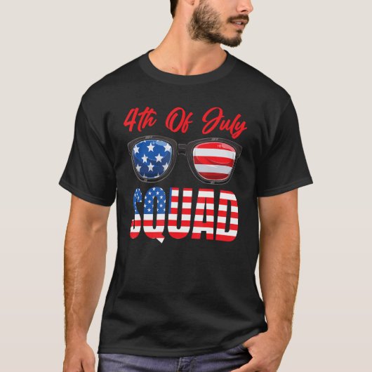 American Flag 4th Of July Squad 4th Of July T-Shirt (Vorderseite)