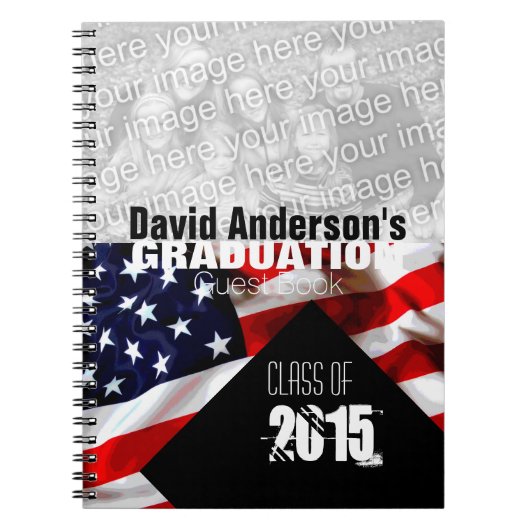 American Flag Abschluss Class of 2018 Guest Book Notizblock (Vorderseite)
