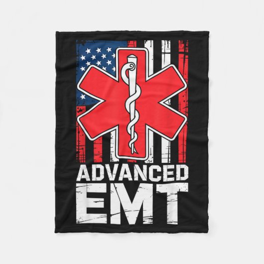 American Flag Advanced Emt Aemt Medical Technician Fleecedecke (Vorderseite)