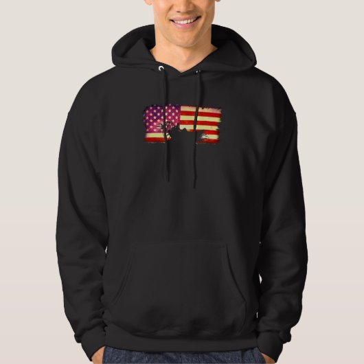 American Flag Airboat Captain Racing Tour America Hoodie (Vorderseite)