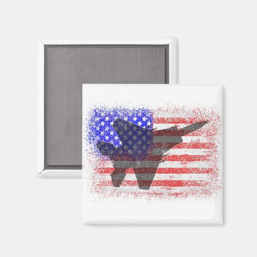 American Flag Airplane Patriotic Air Force War Pl Magnet (Vorderseite/Rückseite)