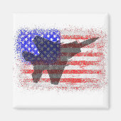 American Flag Airplane Patriotic Air Force War Pl Magnet (Vorne)