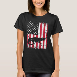 American Flag Alligator Animal Vintage 4th Of July T-Shirt