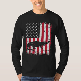 American Flag Alligator Animal Vintage 4th Of July T-Shirt