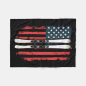 American Flag Alpinski _6 Fleecedecke (Vorderseite (Horizontal))