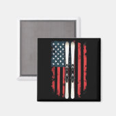 American Flag Alpinski _6 Magnet (Vorderseite/Rückseite)