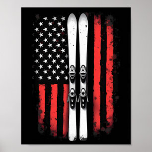 American Flag Alpinski Poster